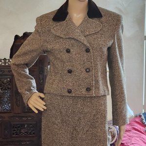 Vintage 90s Express tweed skirt suit